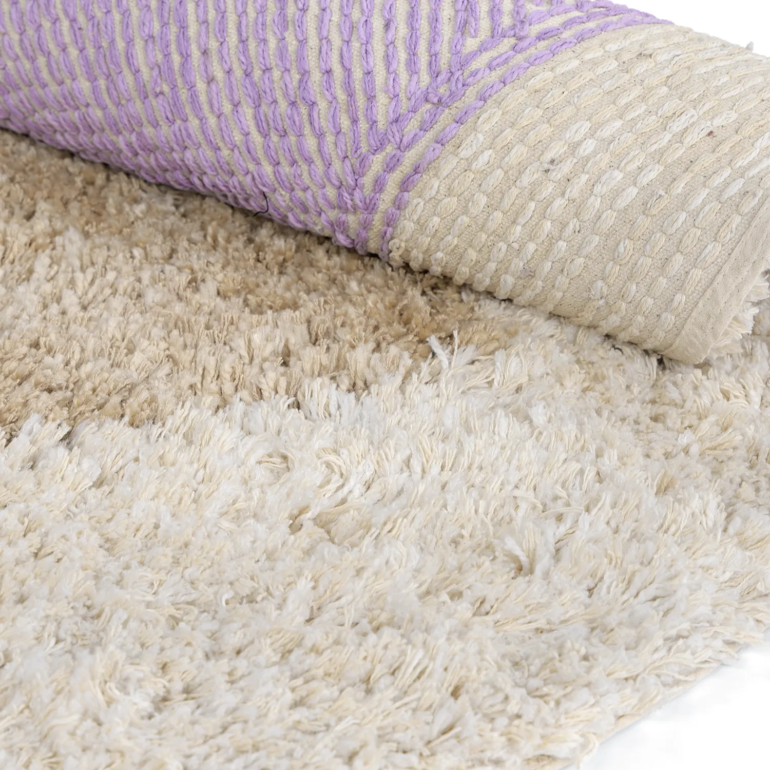 Rond vloerkleed - Naousa Natural Cotton Shaggy (multi)