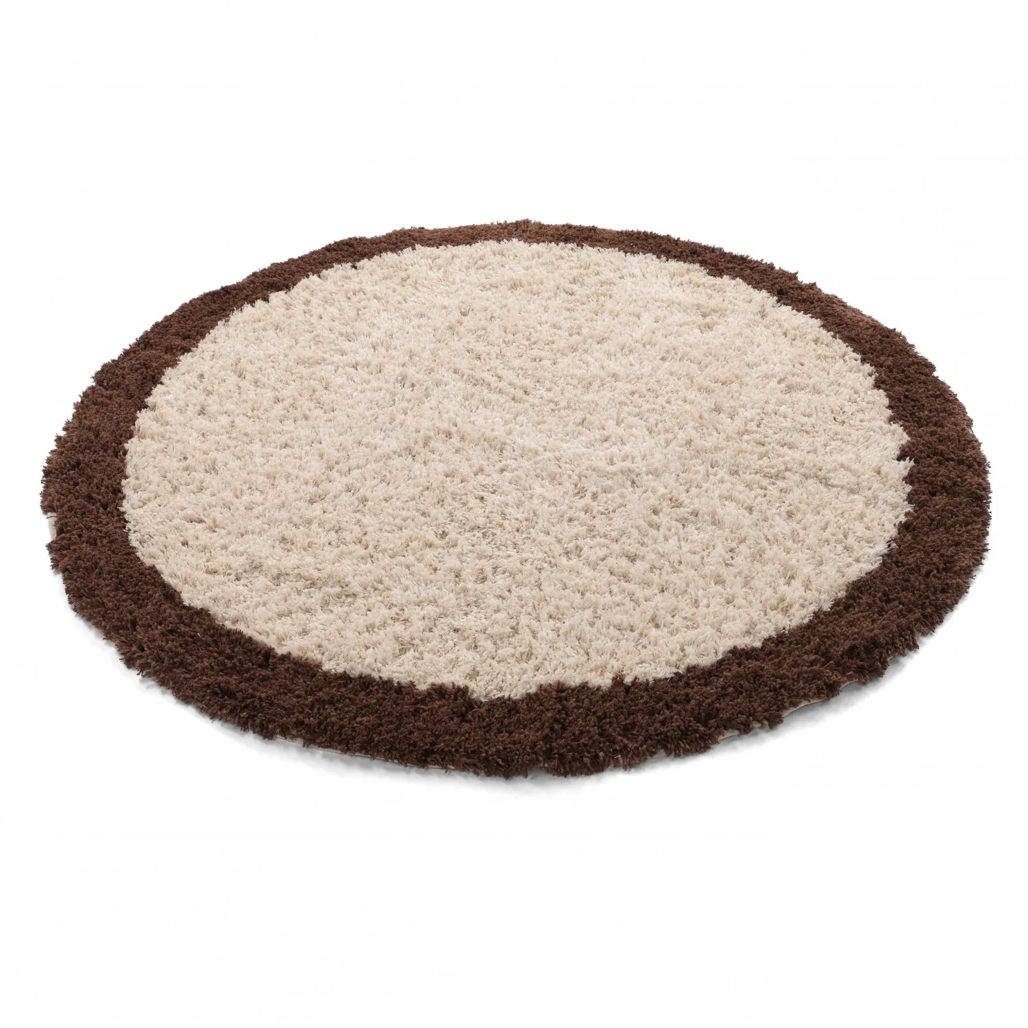 Rond vloerkleed - Sagres Natural Cotton Shaggy (off-white/bruin)