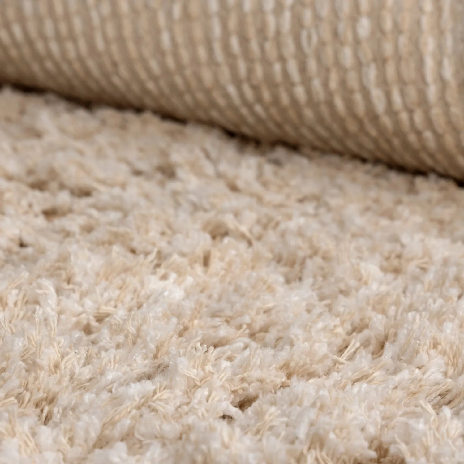 Rond vloerkleed - Sagres Natural Cotton Shaggy (off-white/bruin)