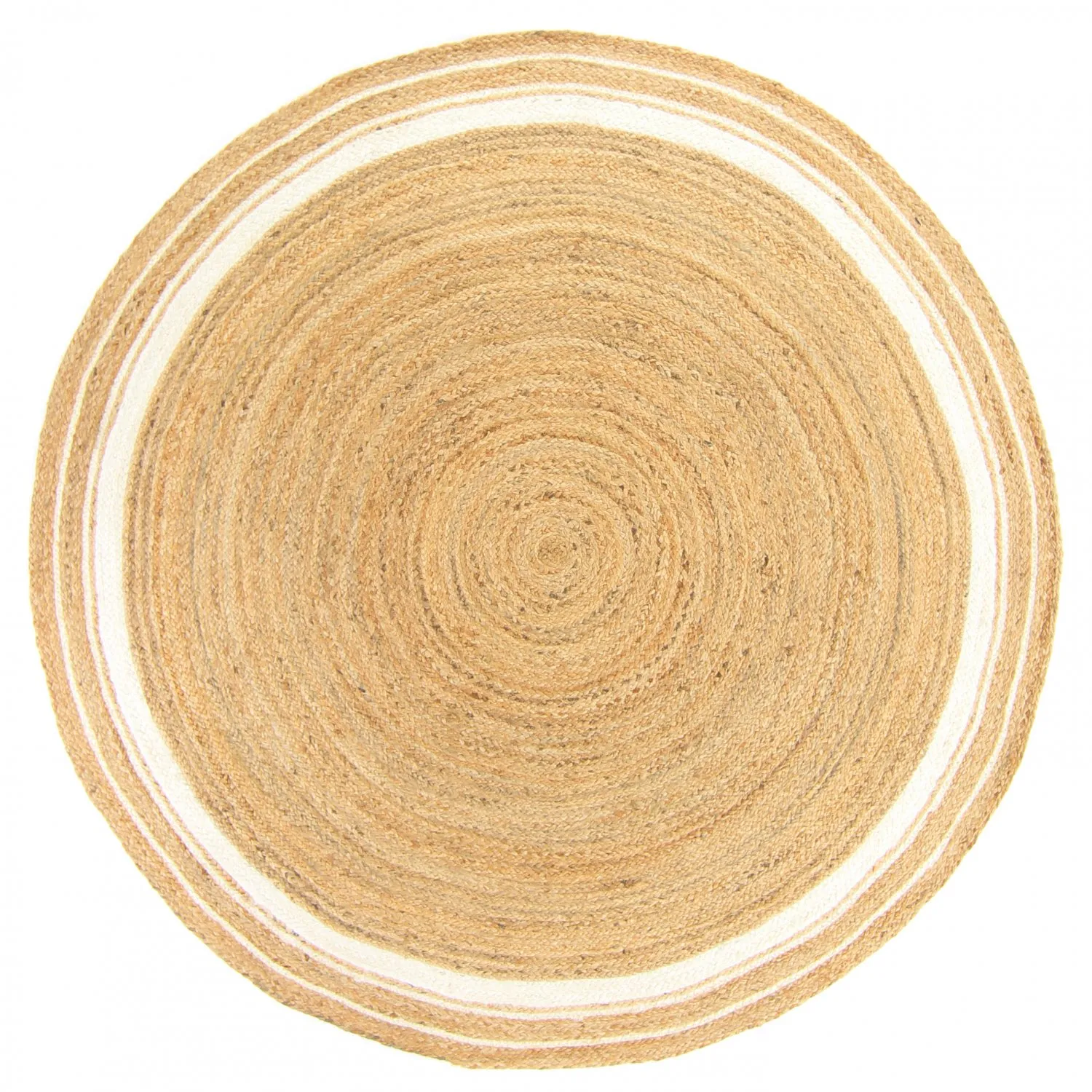 Ronde vloerkleden - Bundi (jute/wit)