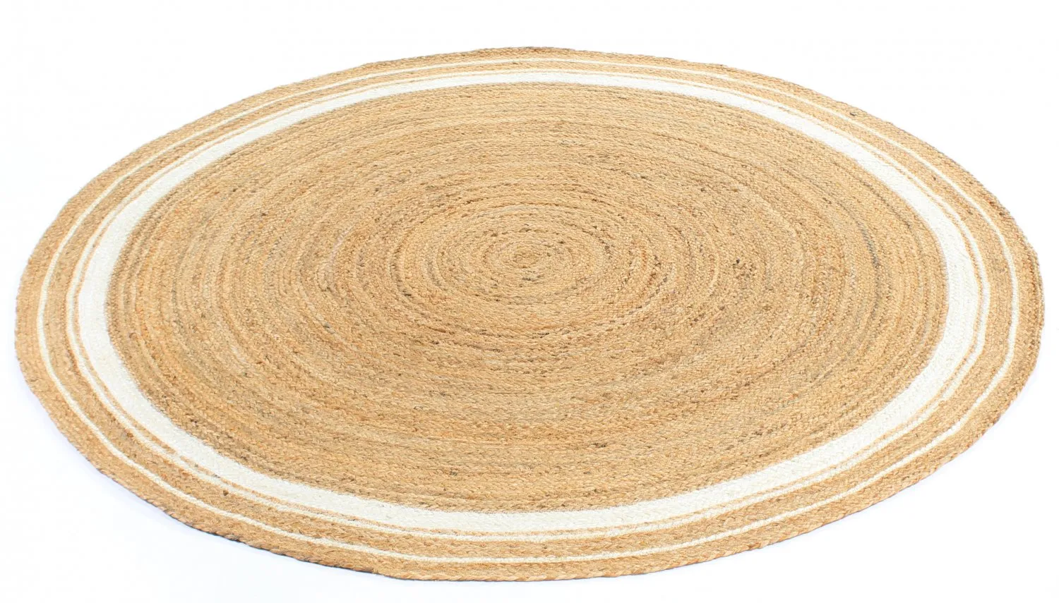 Ronde vloerkleden - Bundi (jute/wit)