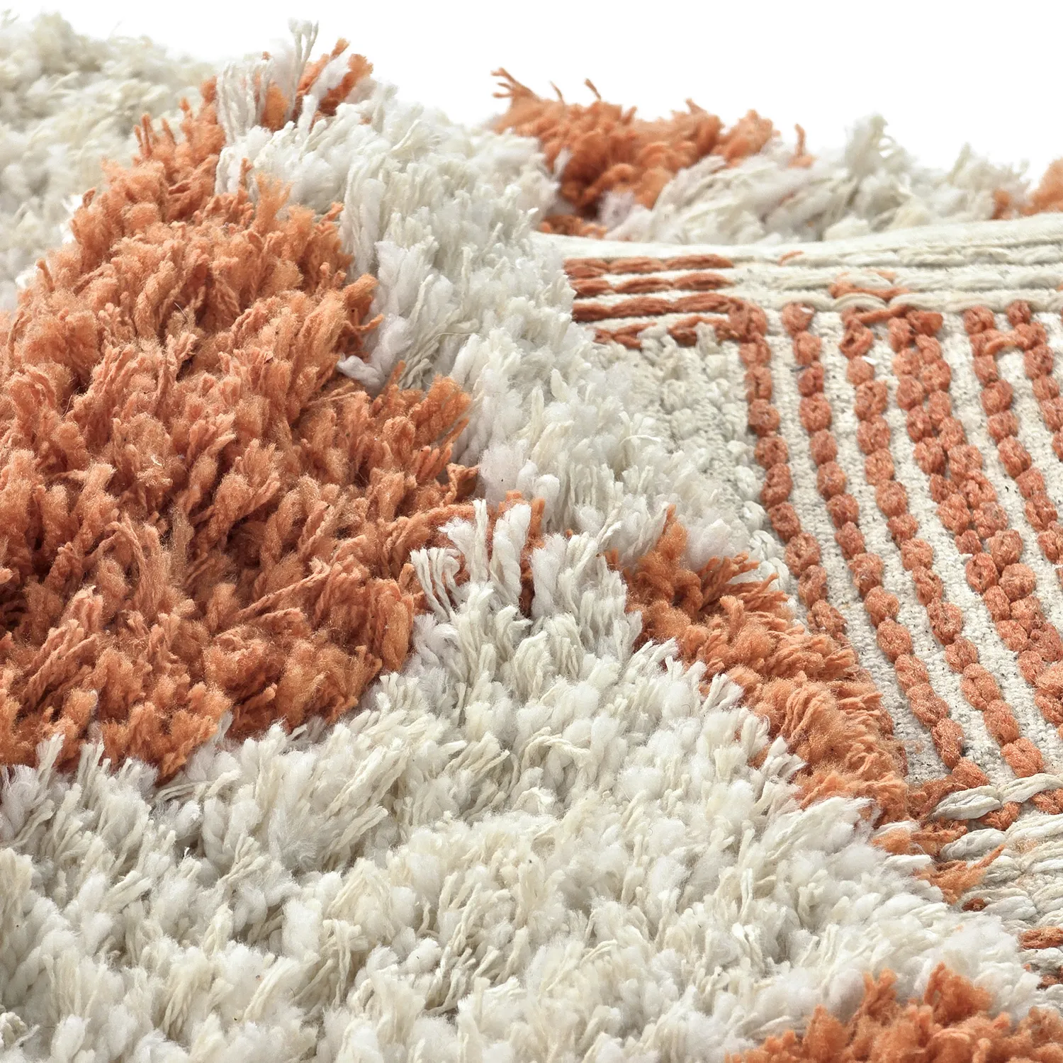 Rond vloerkleed - Atrani Natural Cotton Shaggy (oranje)