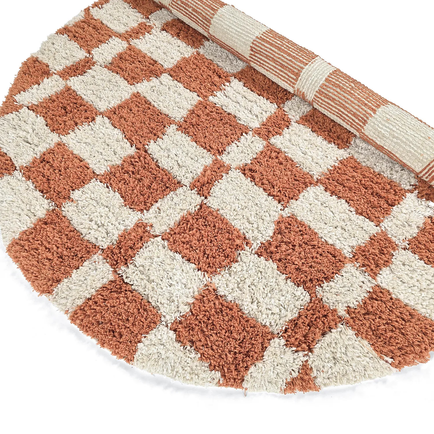 Rond vloerkleed - Atrani Natural Cotton Shaggy (oranje)