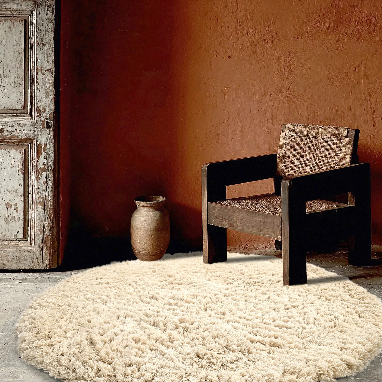 Rond vloerkleed - Aliste Wool Shaggy (alabaster gleam)