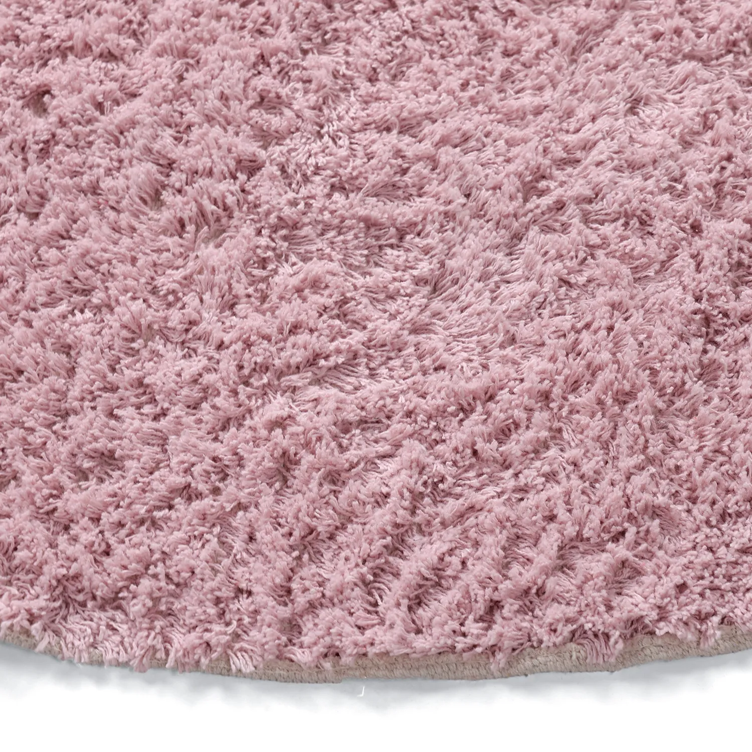 Rond vloerkleed - Amira Natural Cotton Shaggy (roze/oranje)