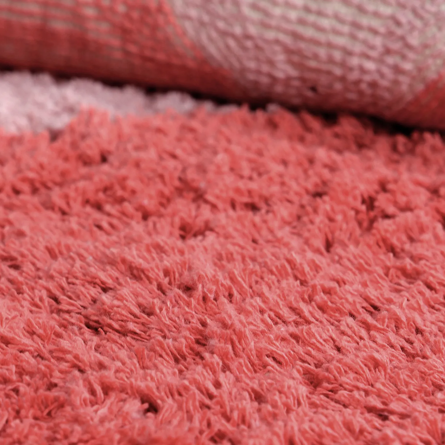 Rond vloerkleed - Amira Natural Cotton Shaggy (roze/oranje)