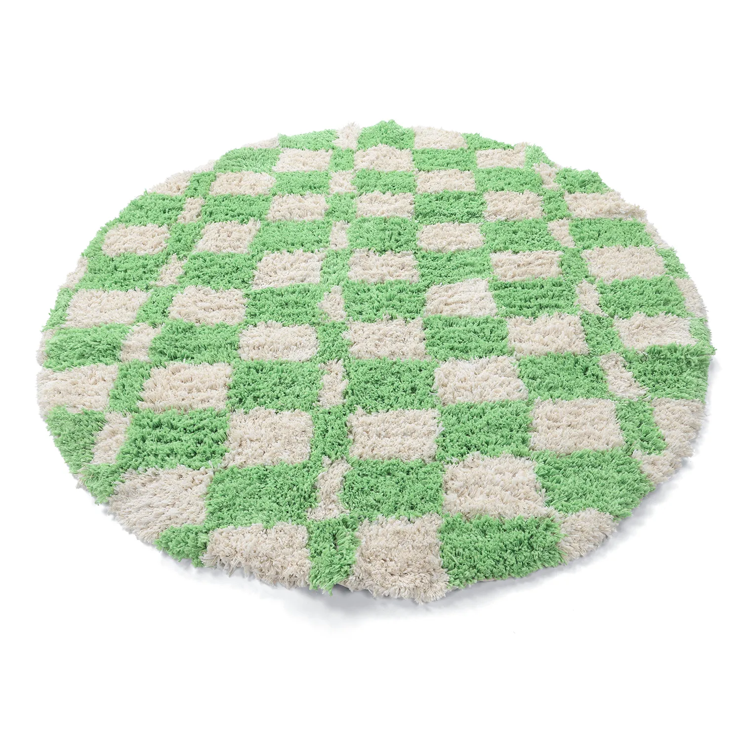 Rond vloerkleed - Atrani Natural Cotton Shaggy (groente)