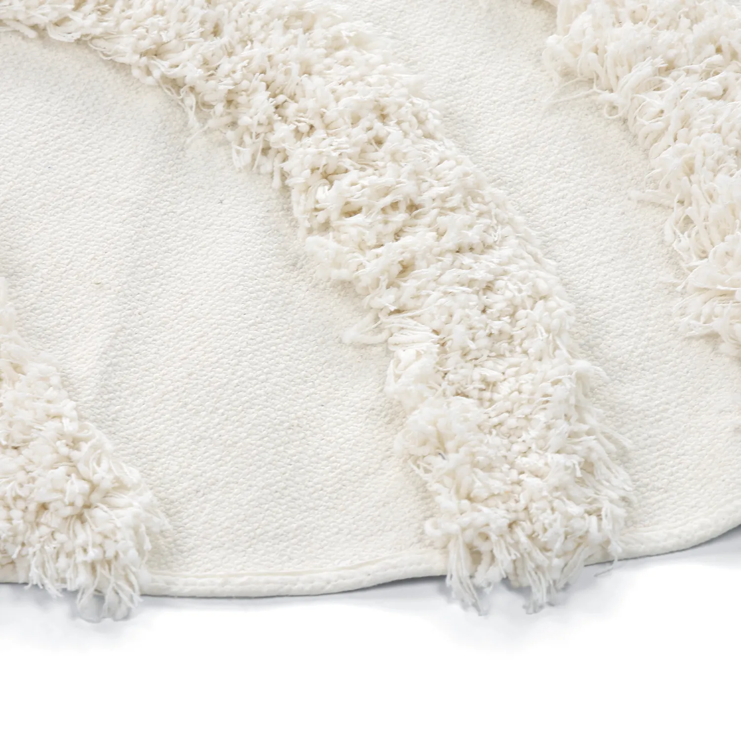 Rond vloerkleed - Cazorla Natural Cotton Shaggy (gebroken wit)