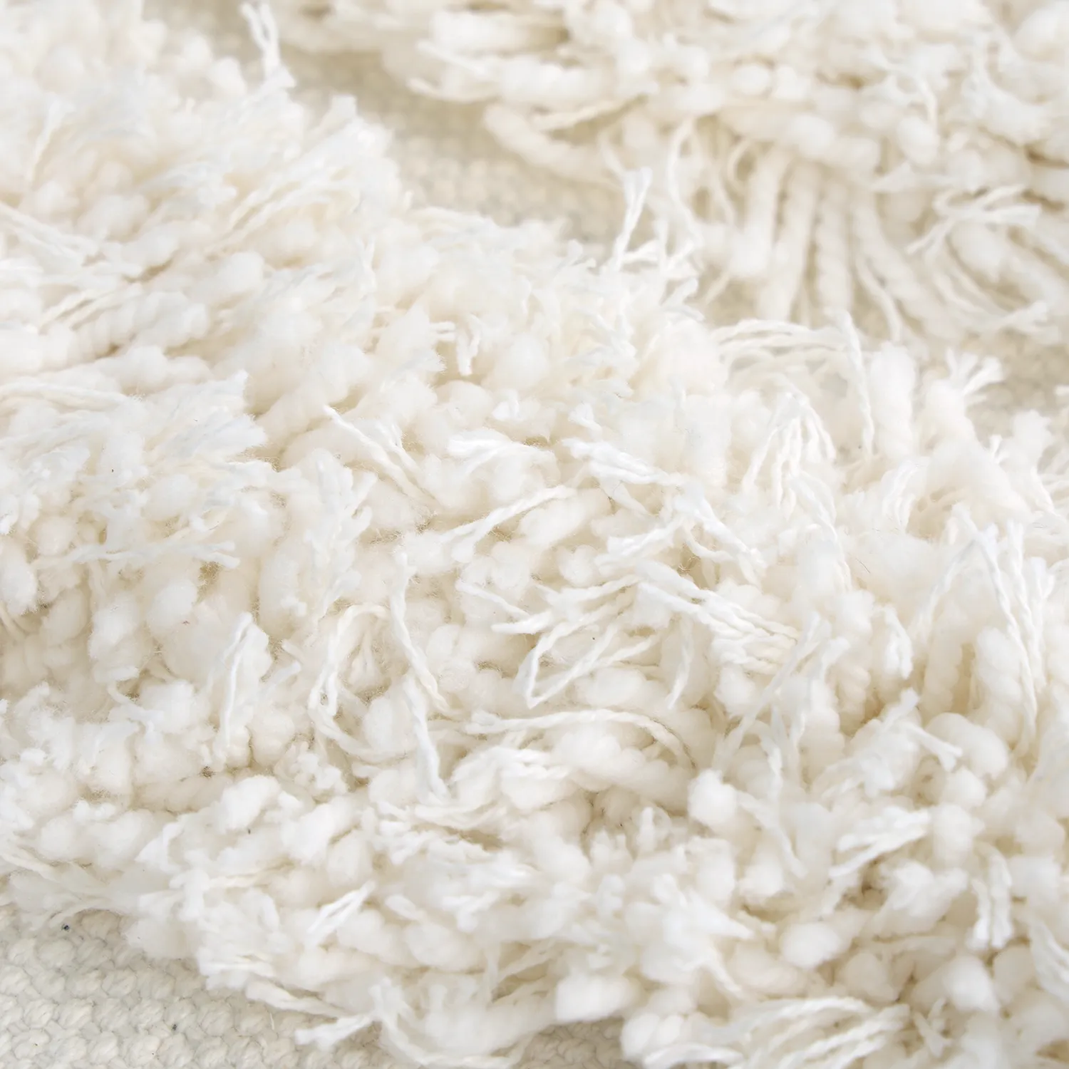 Rond vloerkleed - Cazorla Natural Cotton Shaggy (gebroken wit)