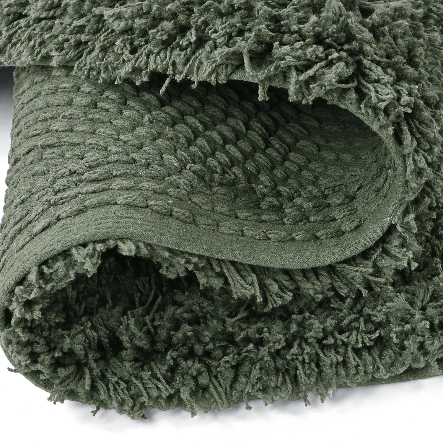 Rond vloerkleed - Combarro Solid Cotton Shaggy (groente)