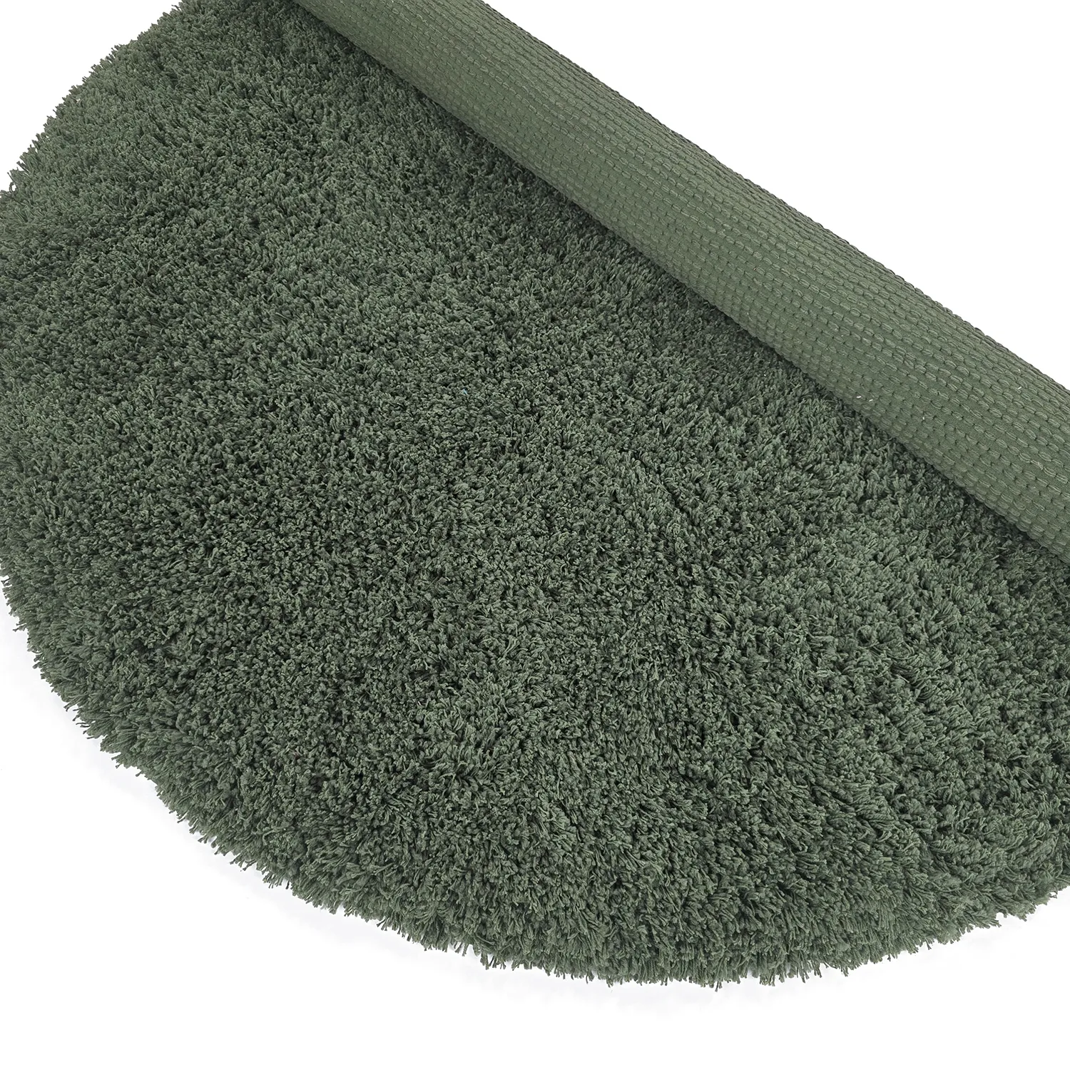 Rond vloerkleed - Combarro Solid Cotton Shaggy (groente)