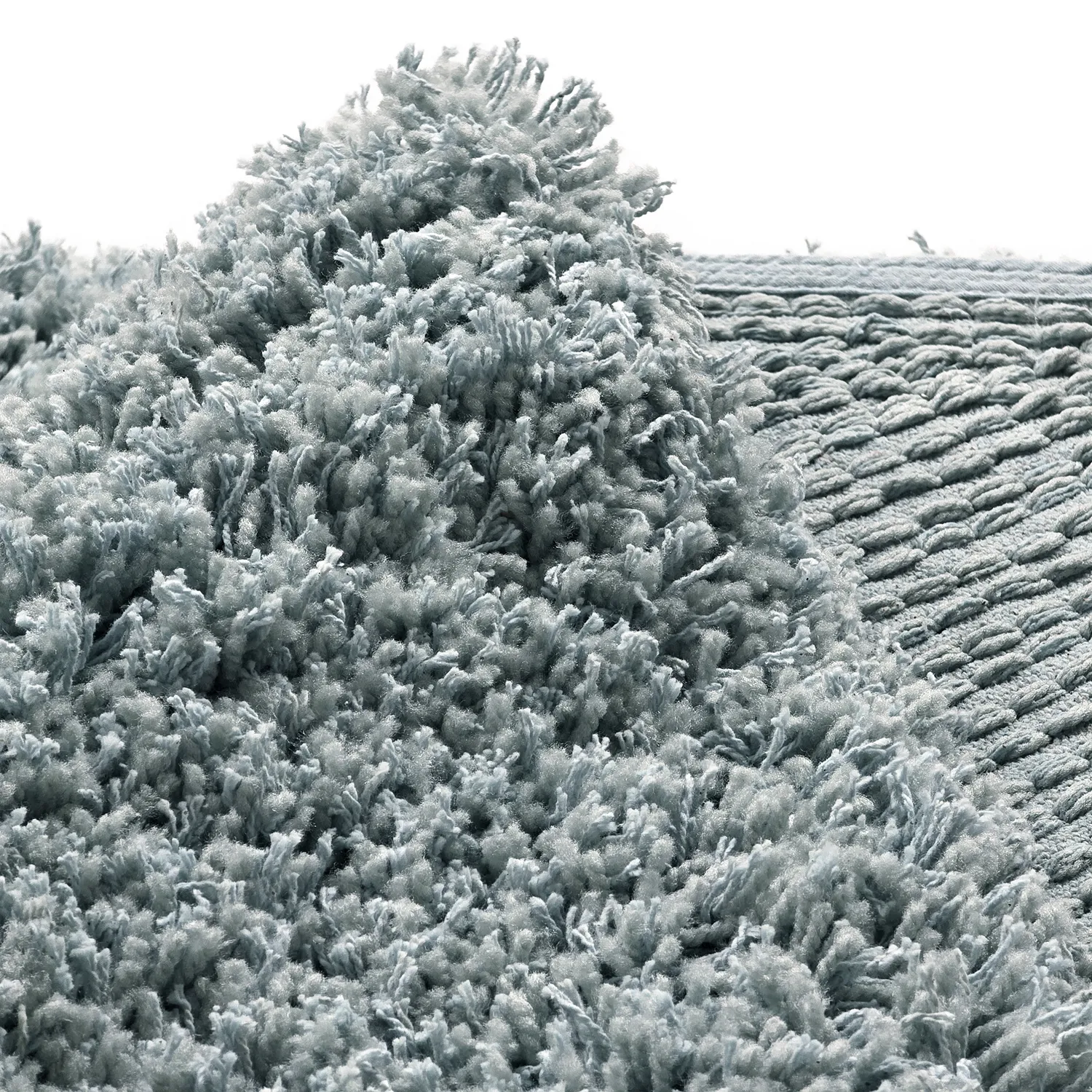 Rond vloerkleed - Combarro Solid Cotton Shaggy (lichtblauw)