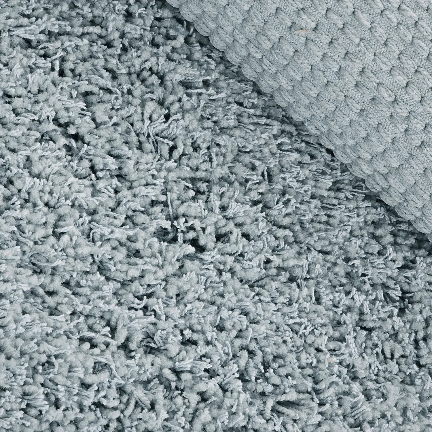 Rond vloerkleed - Combarro Solid Cotton Shaggy (lichtblauw)