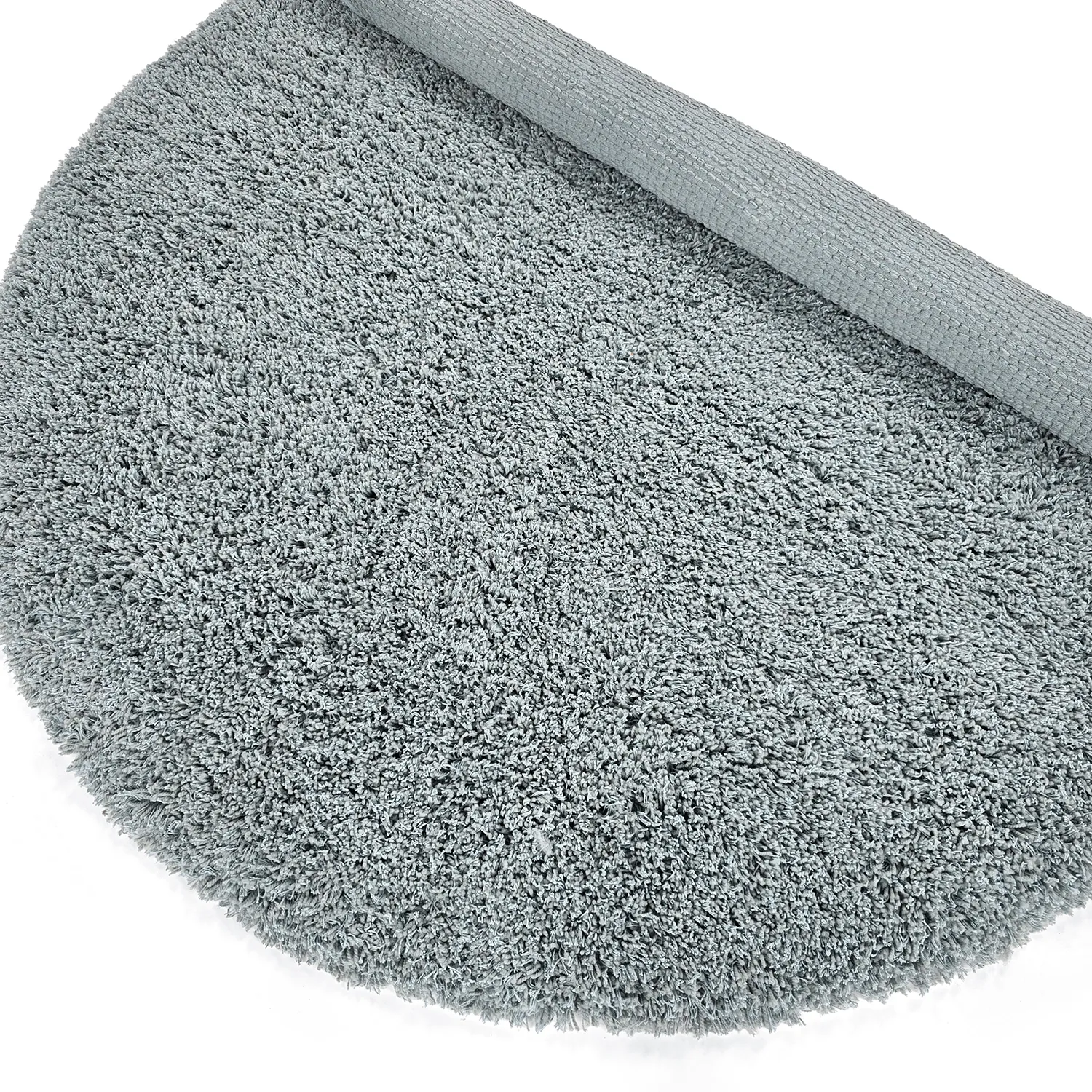 Rond vloerkleed - Combarro Solid Cotton Shaggy (lichtblauw)