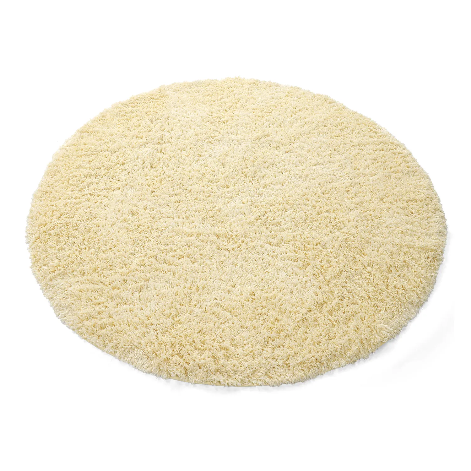 Rond vloerkleed - Combarro Solid Cotton Shaggy (lichtgeel)