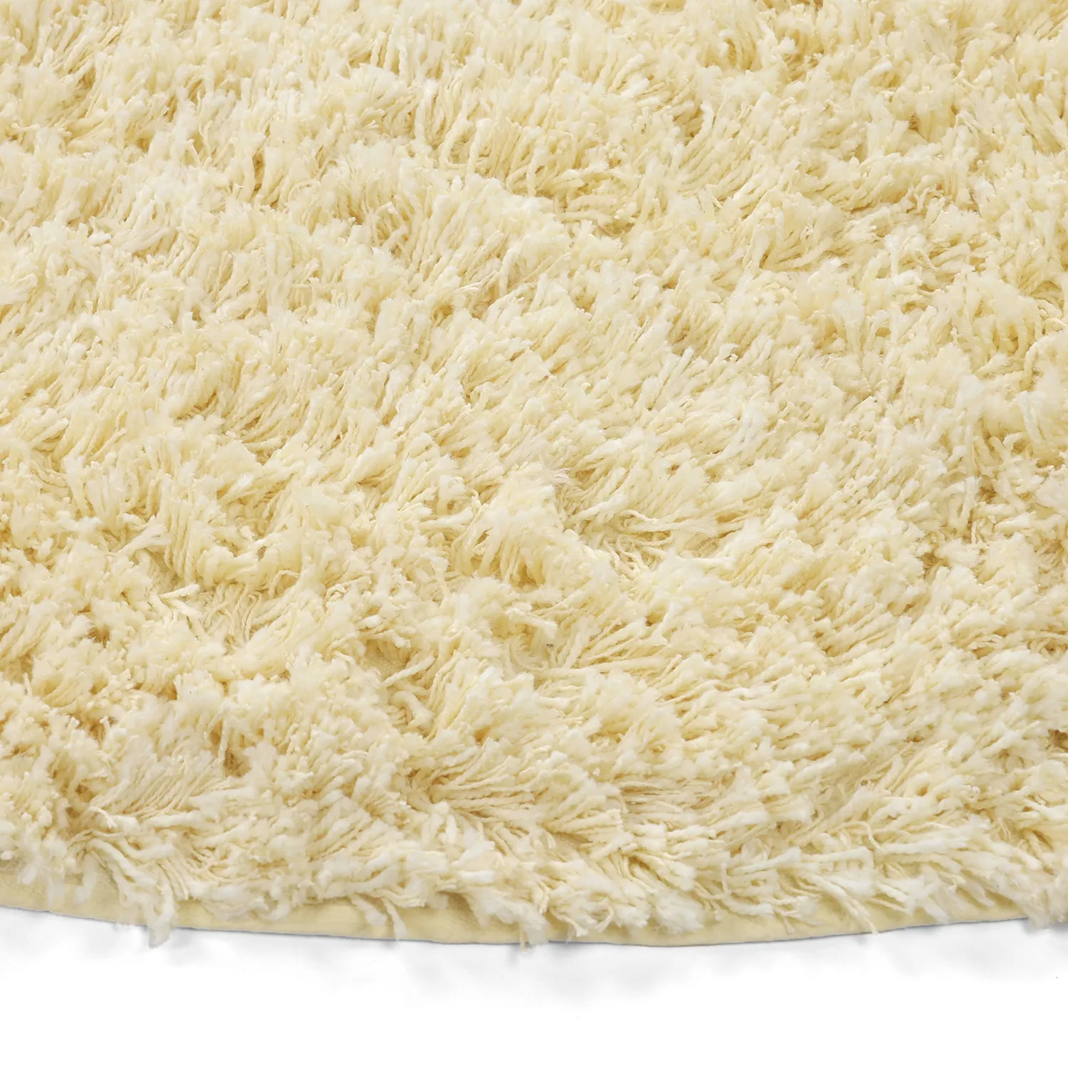 Rond vloerkleed - Combarro Solid Cotton Shaggy (lichtgeel)
