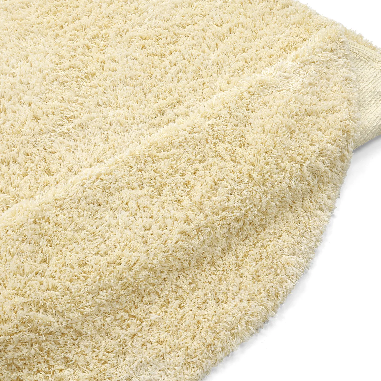 Rond vloerkleed - Combarro Solid Cotton Shaggy (lichtgeel)