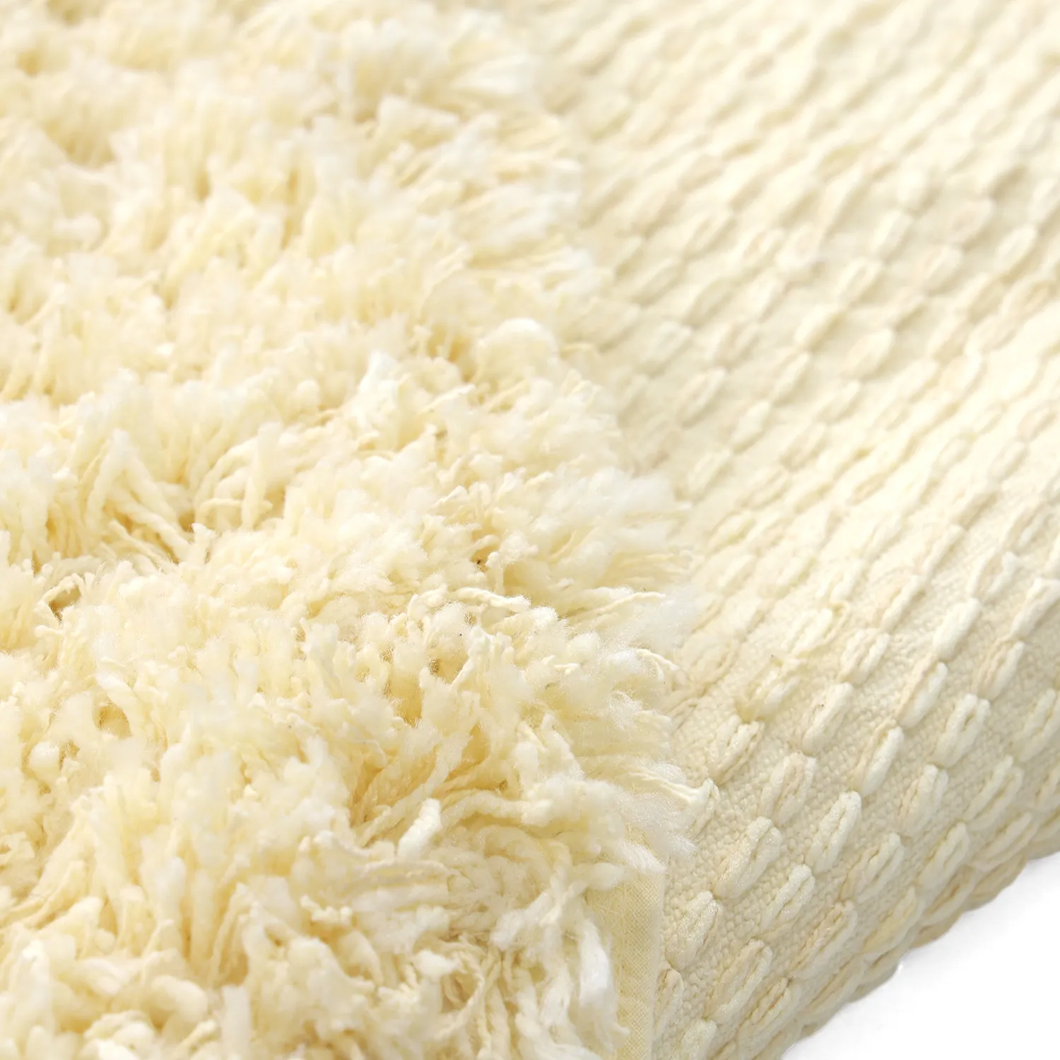 Rond vloerkleed - Combarro Solid Cotton Shaggy (lichtgeel)