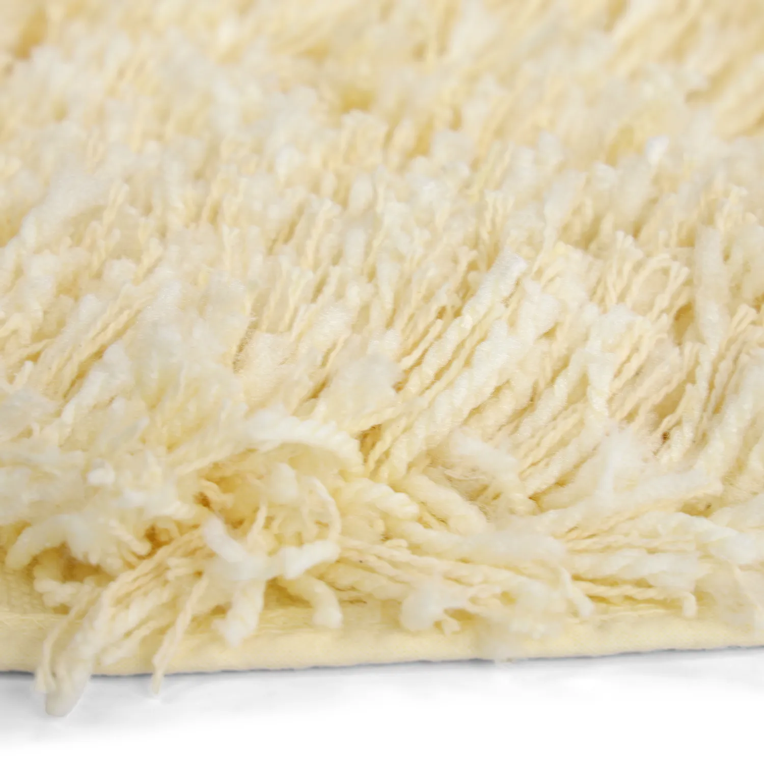 Rond vloerkleed - Combarro Solid Cotton Shaggy (lichtgeel)