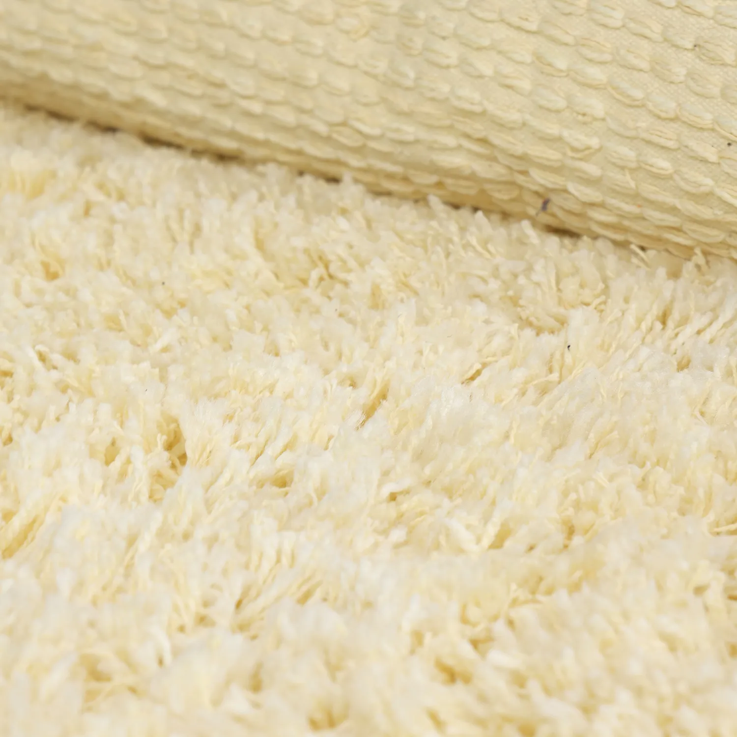 Rond vloerkleed - Combarro Solid Cotton Shaggy (lichtgeel)