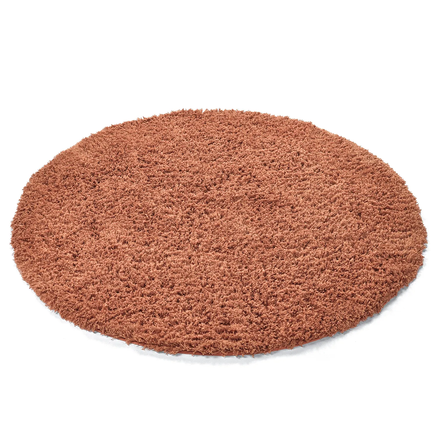 Rond vloerkleed - Combarro Solid Cotton Shaggy (lichtoranje)