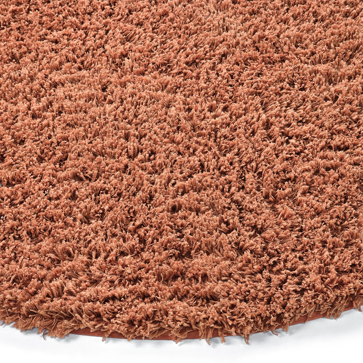 Rond vloerkleed - Combarro Solid Cotton Shaggy (lichtoranje)