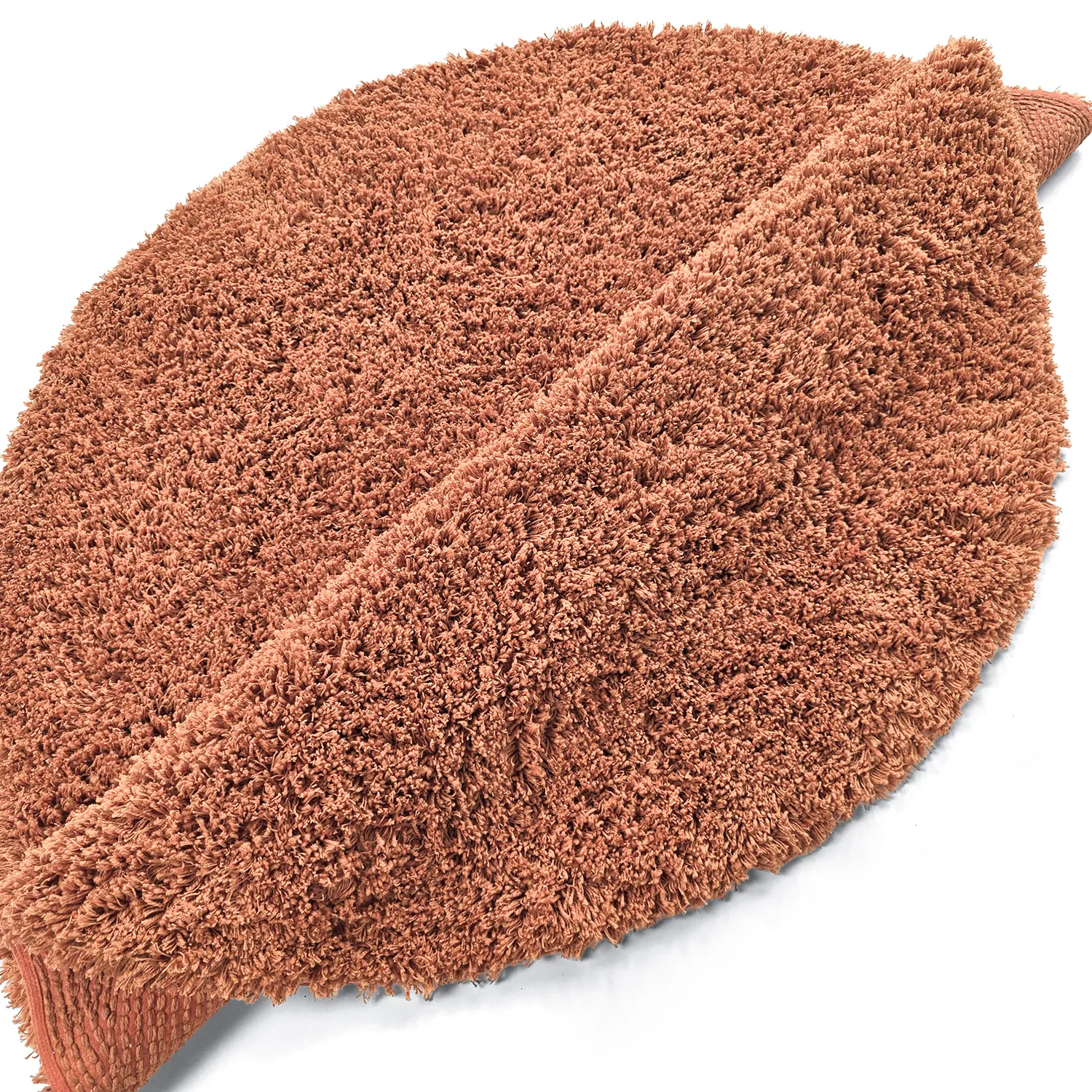 Rond vloerkleed - Combarro Solid Cotton Shaggy (lichtoranje)