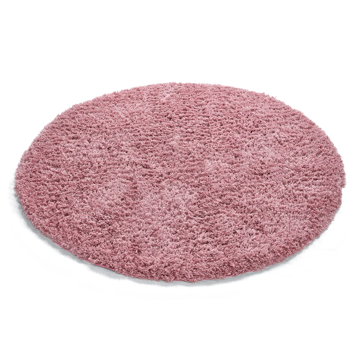 Rond vloerkleed - Combarro Solid Cotton Shaggy (lichtroze)