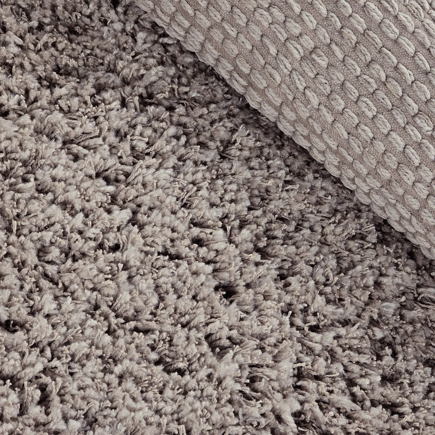 Rond vloerkleed - Combarro Solid Cotton Shaggy (taupe)