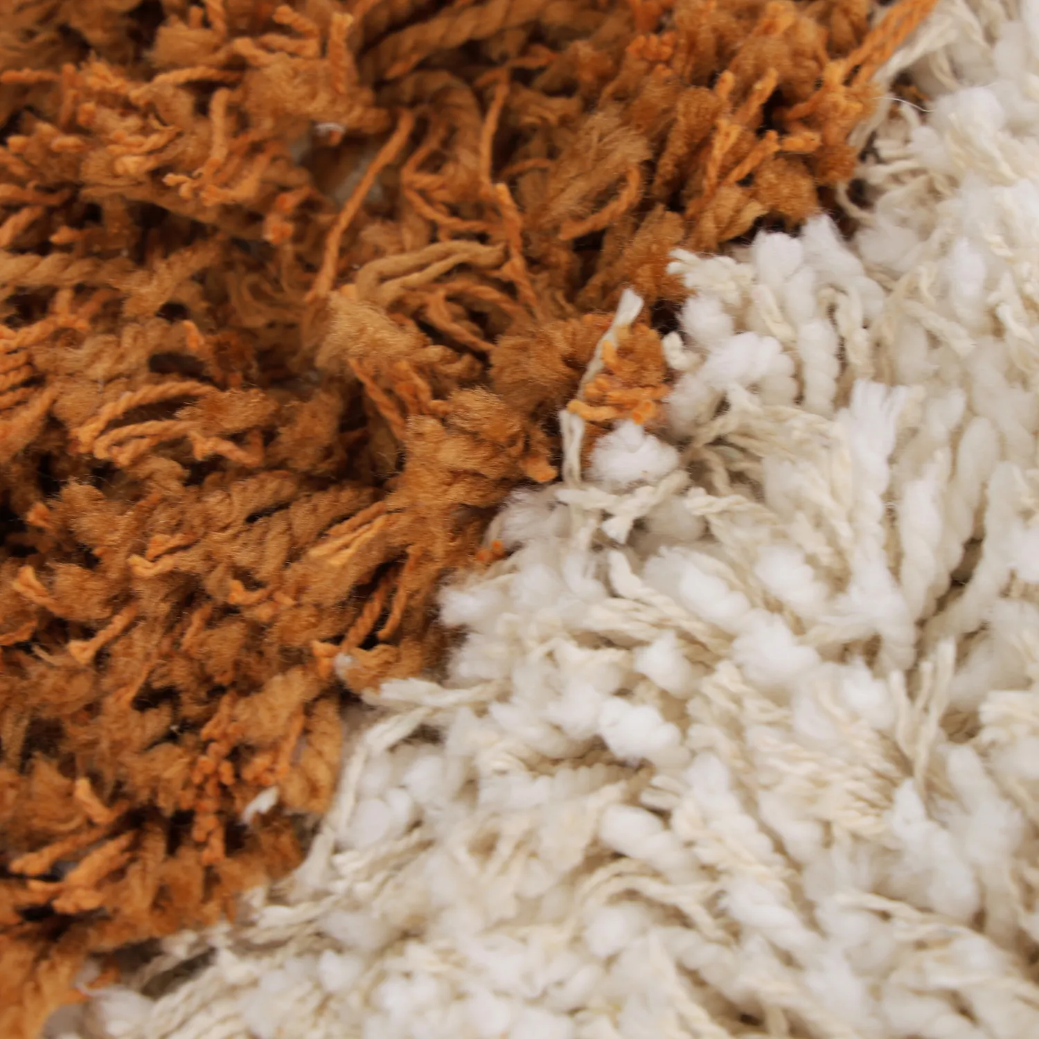 Rond vloerkleed - Kalymnos Natural Cotton Shaggy (off-white/oker)