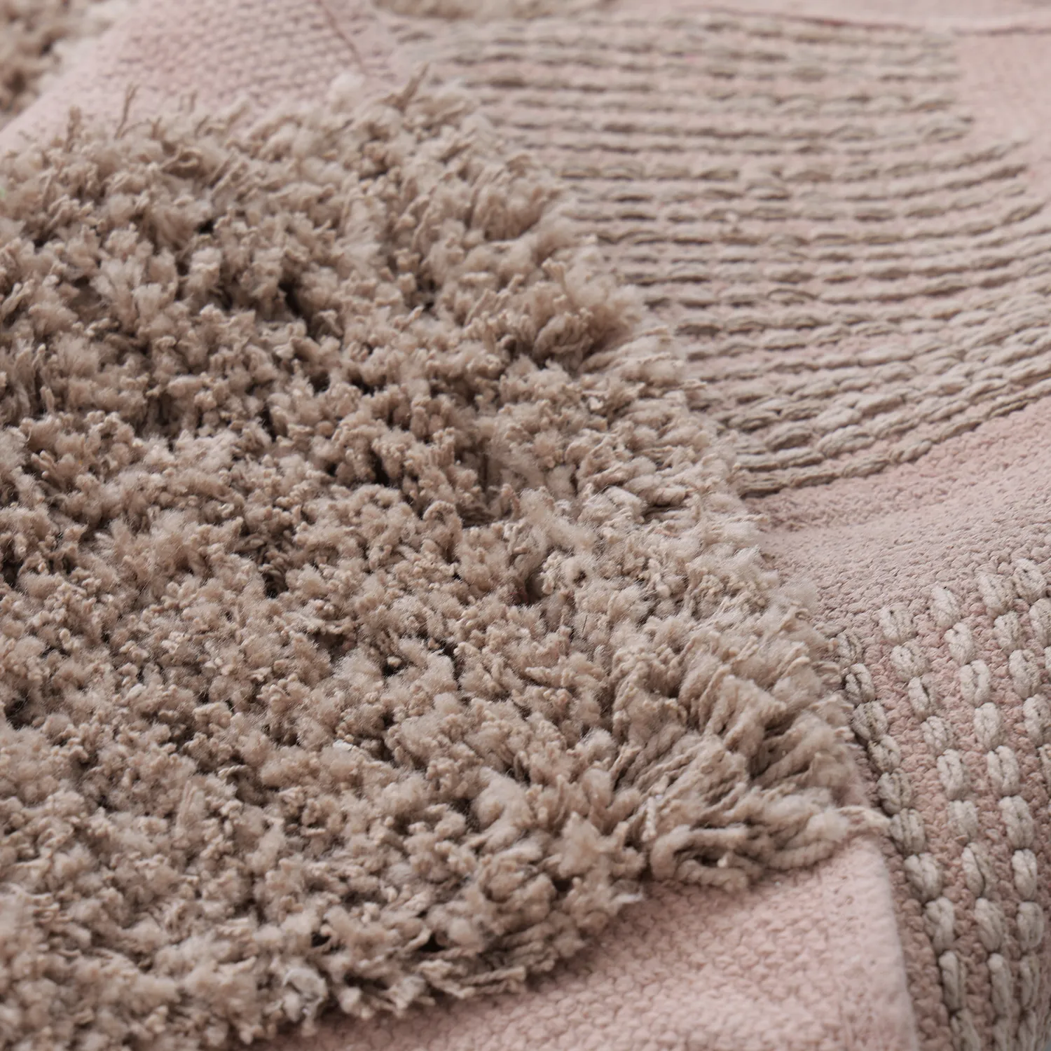 Rond vloerkleed - Otranto Natural Cotton Shaggy (taupe)