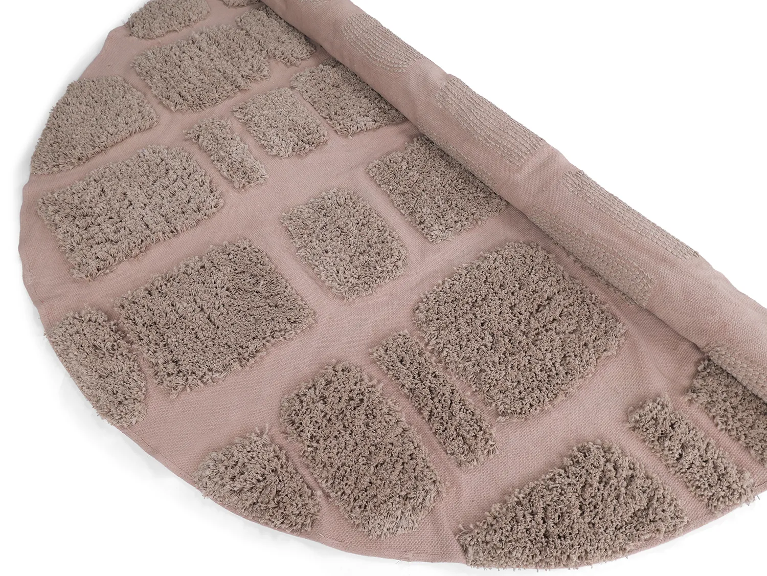 Rond vloerkleed - Otranto Natural Cotton Shaggy (taupe)