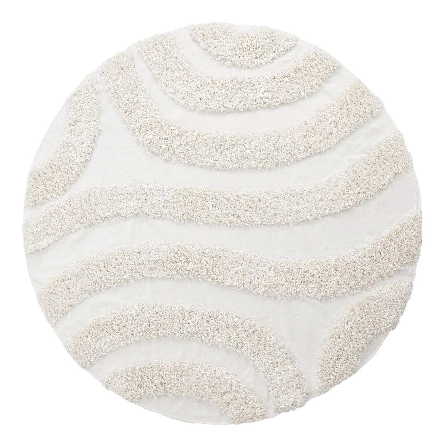Rond vloerkleed - Sivota Natural Cotton Shaggy (gebroken wit)