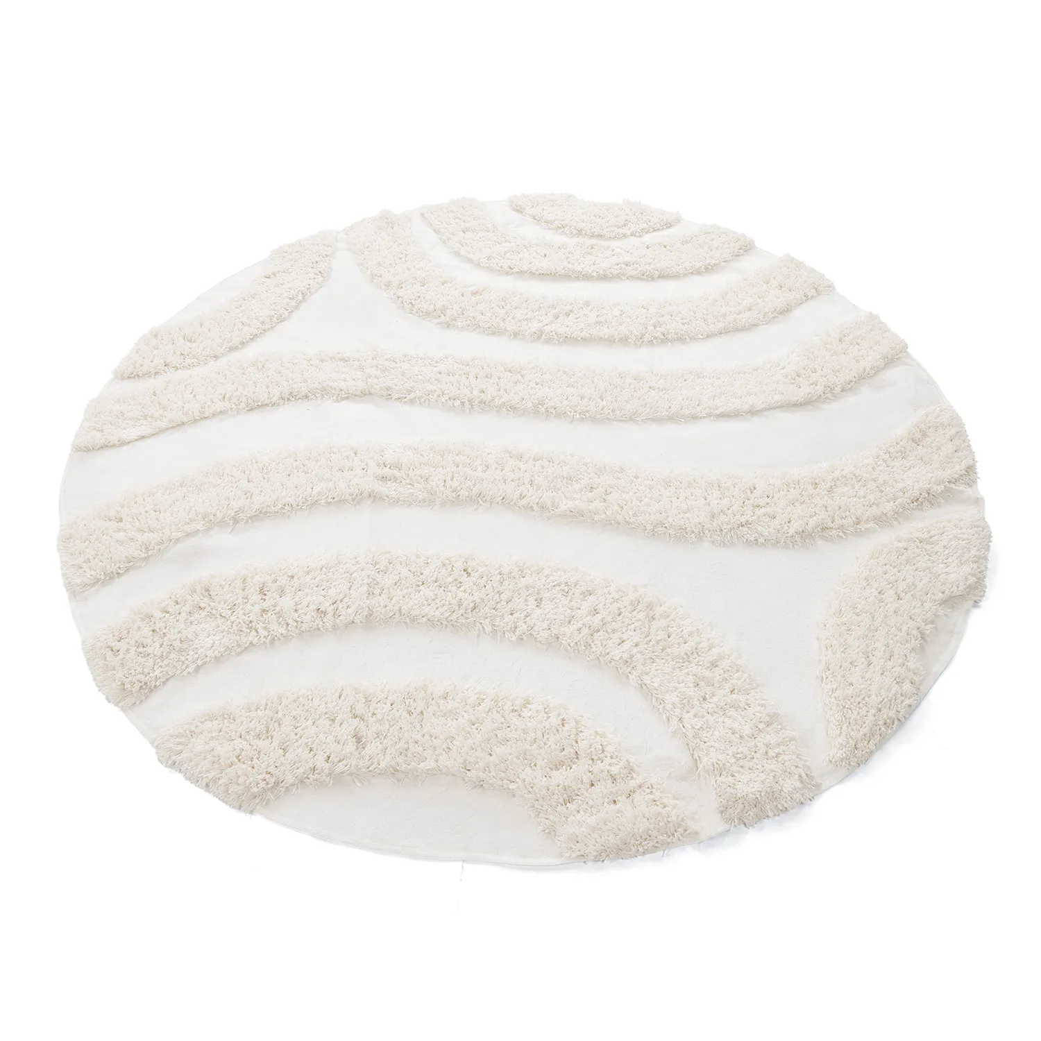 Rond vloerkleed - Sivota Natural Cotton Shaggy (gebroken wit)