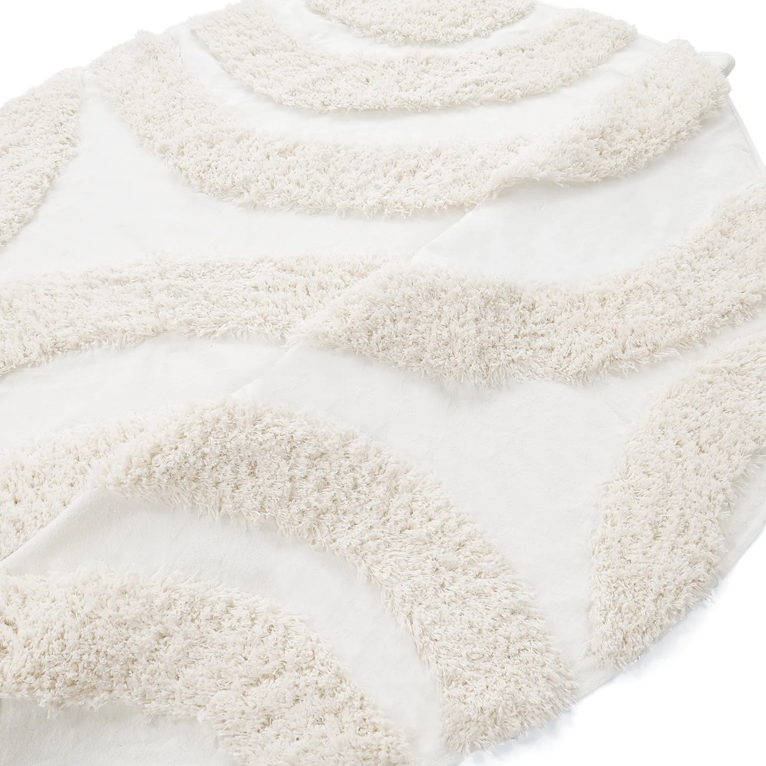 Rond vloerkleed - Sivota Natural Cotton Shaggy (gebroken wit)