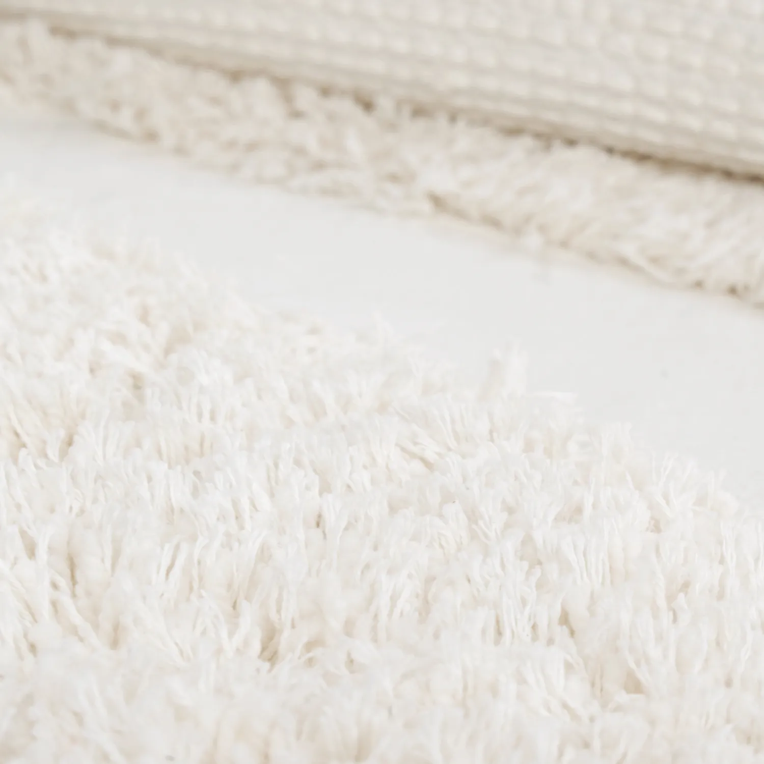Rond vloerkleed - Sivota Natural Cotton Shaggy (gebroken wit)