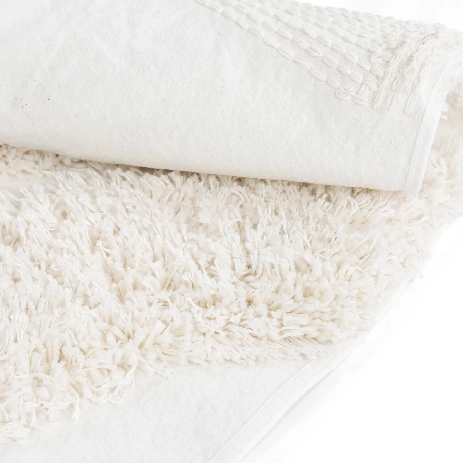 Rond vloerkleed - Sivota Natural Cotton Shaggy (gebroken wit)