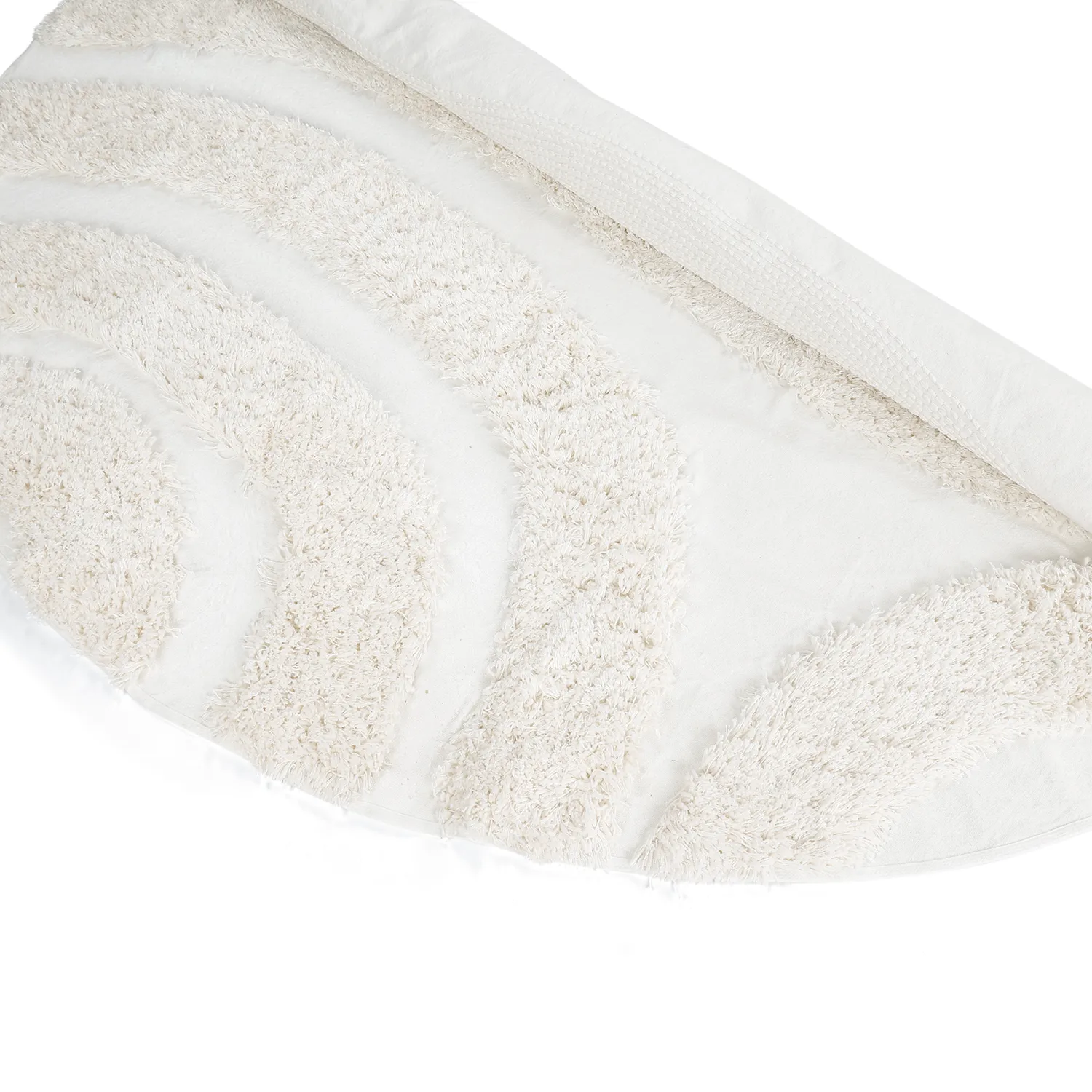 Rond vloerkleed - Sivota Natural Cotton Shaggy (gebroken wit)