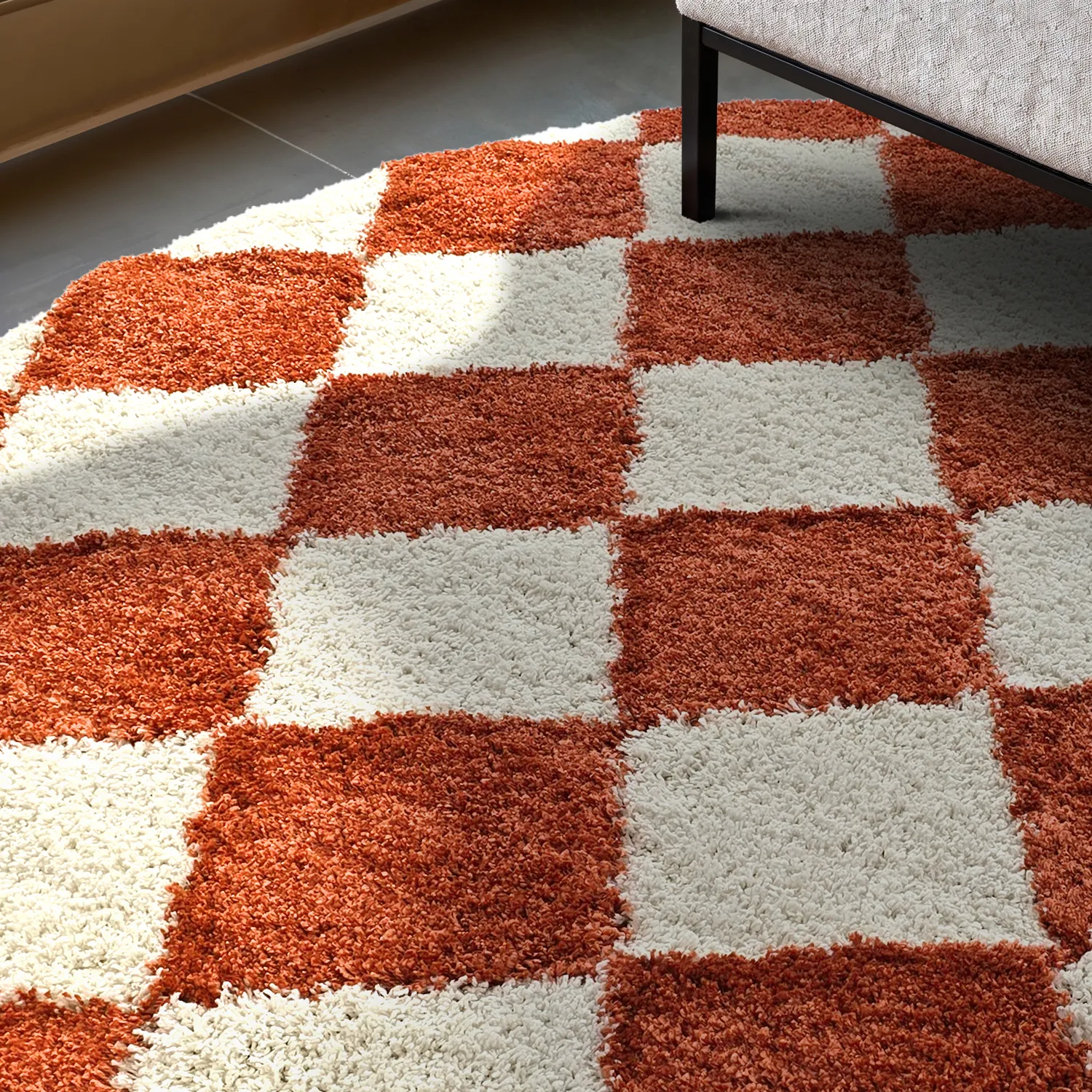 Ronde vloerkleden - Albi (wit/oranje)