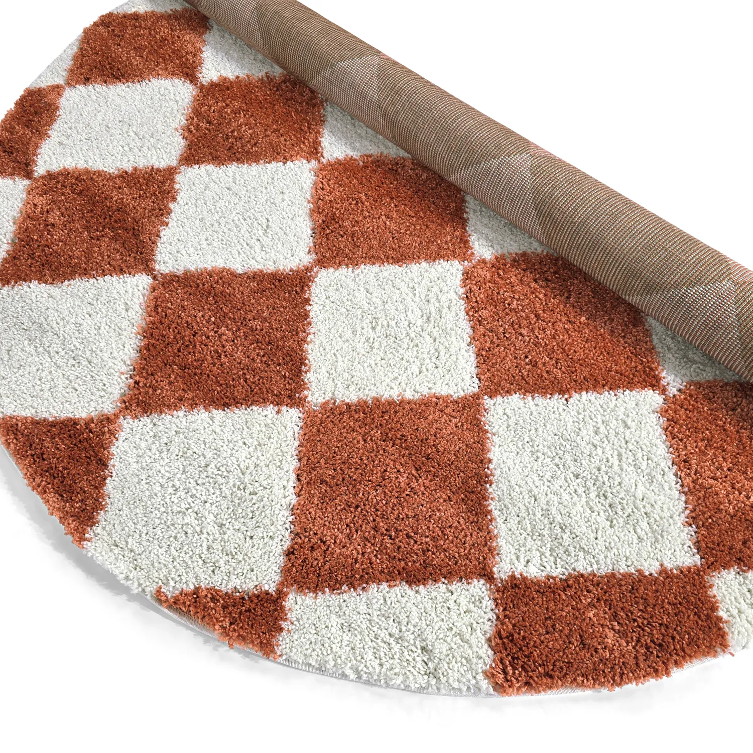 Ronde vloerkleden - Albi (wit/oranje)