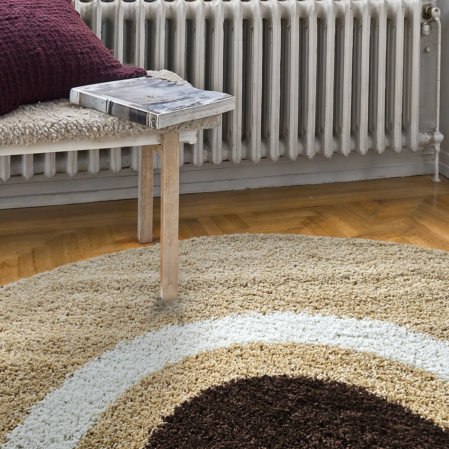 Ronde vloerkleden - Alsace (beige/wit/bruin)