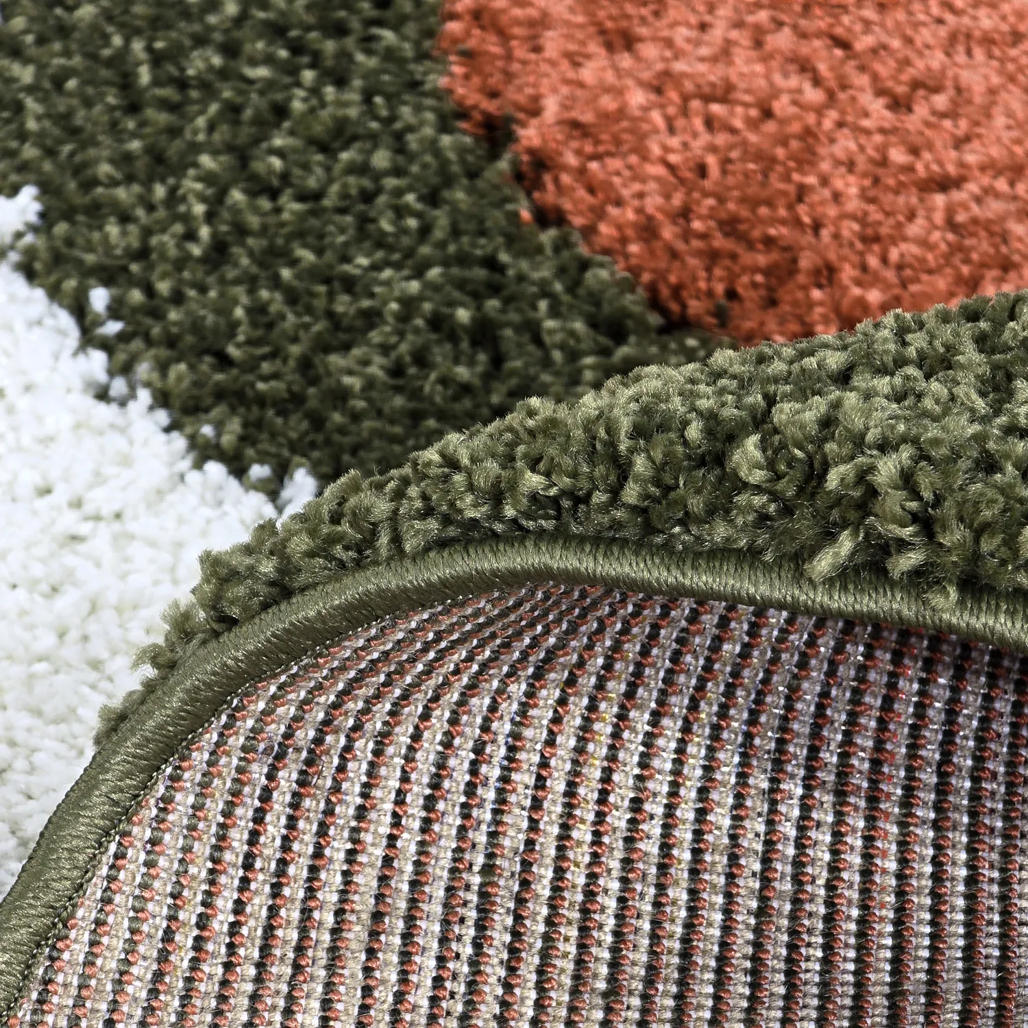 Ronde vloerkleden - Alsace (groen/wit/oranje)