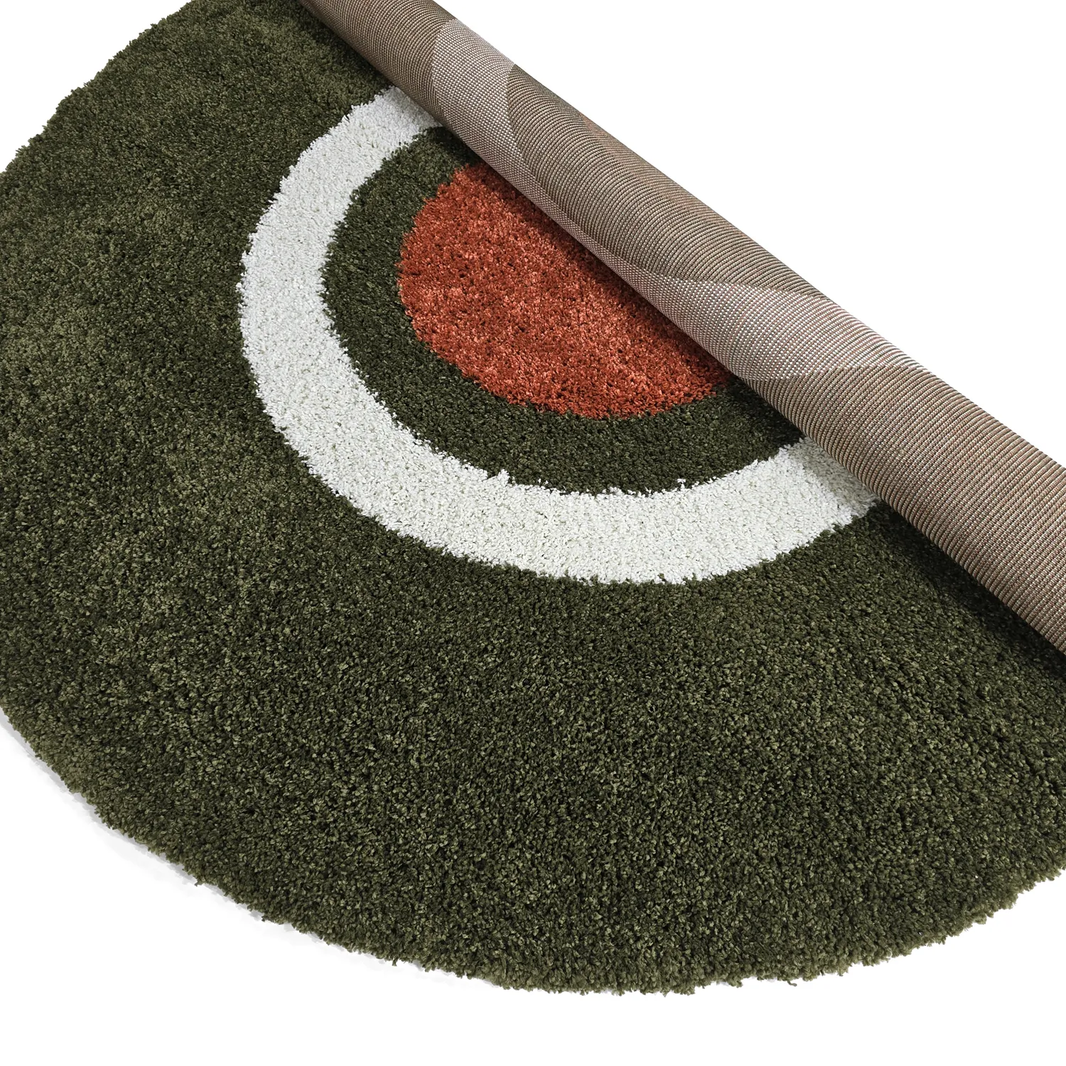 Ronde vloerkleden - Alsace (groen/wit/oranje)