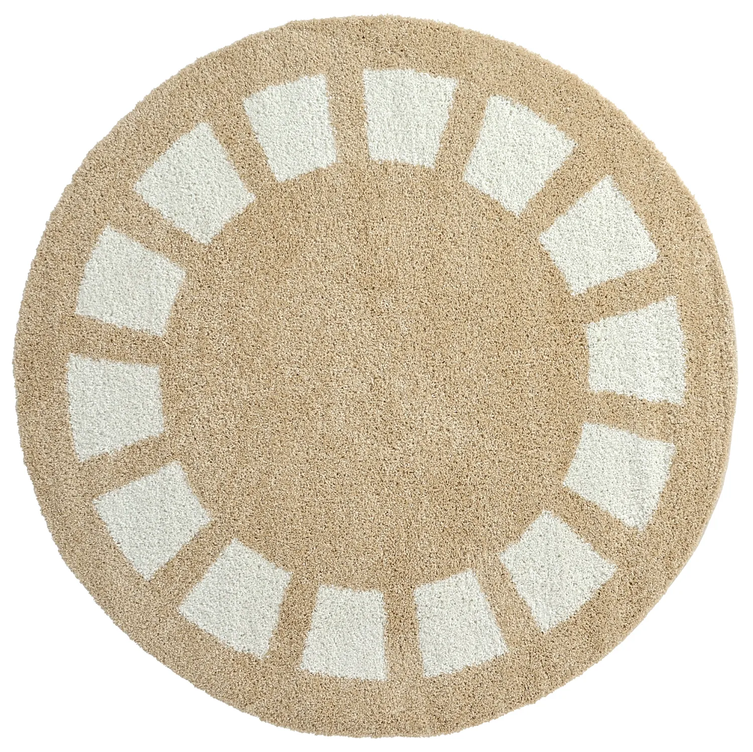 Ronde vloerkleden - Asilah (beige/wit)