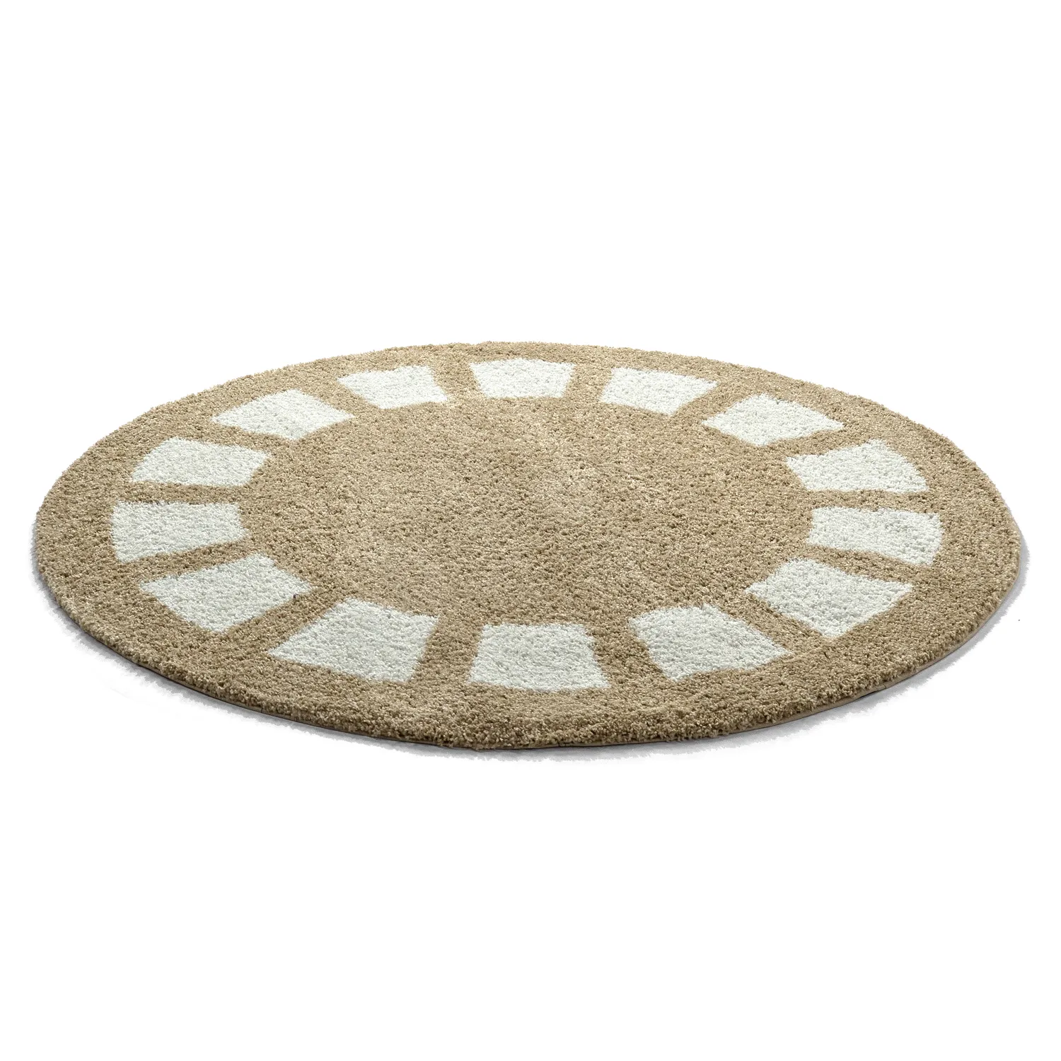 Ronde vloerkleden - Asilah (beige/wit)