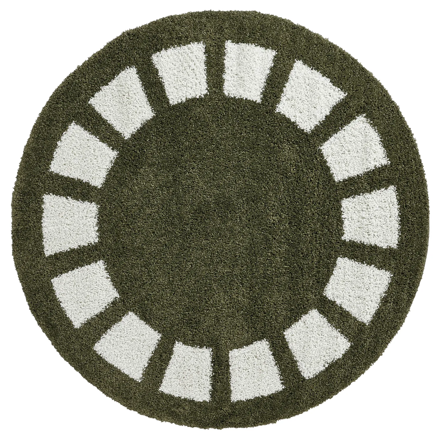 Ronde vloerkleden - Asilah (groen/wit)