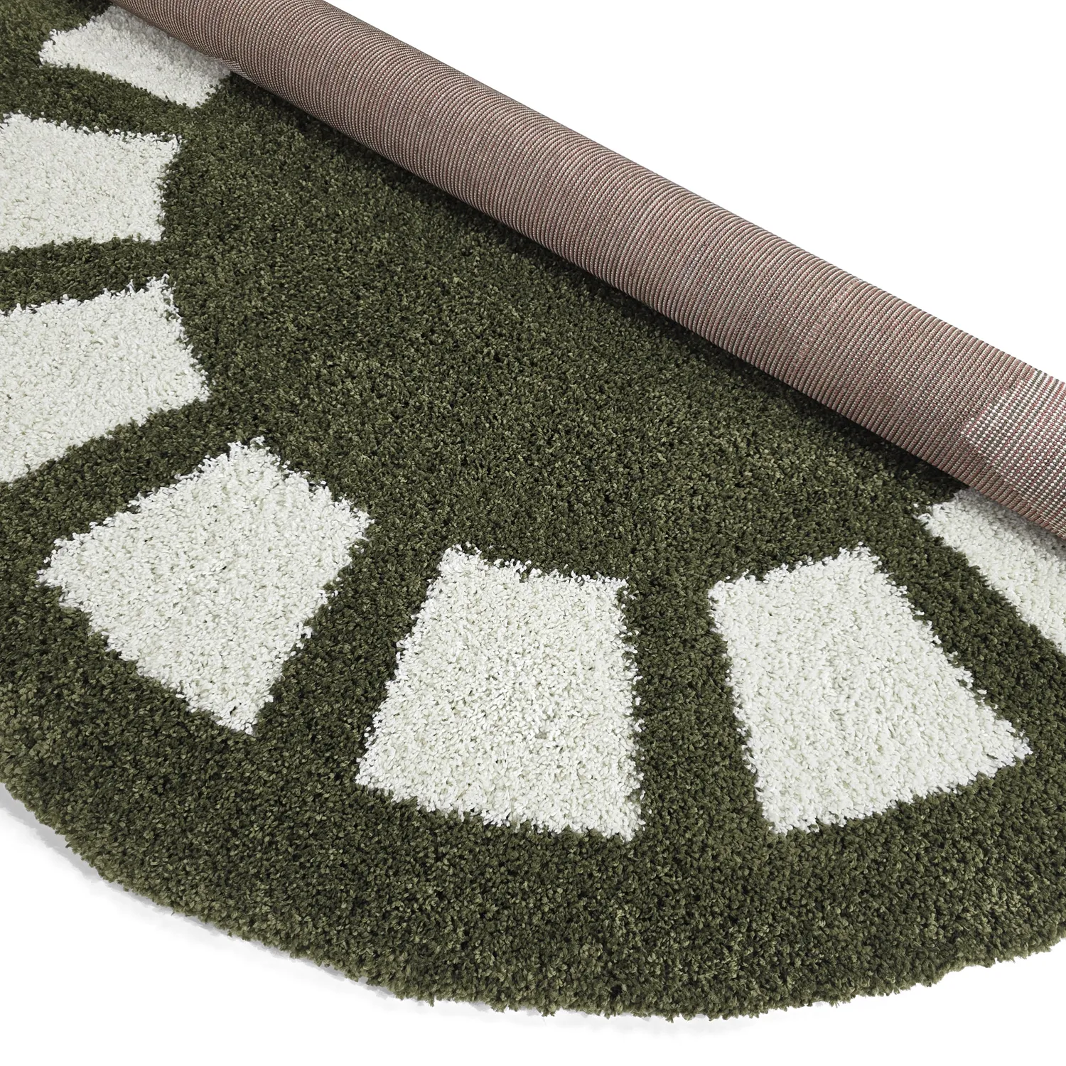 Ronde vloerkleden - Asilah (groen/wit)