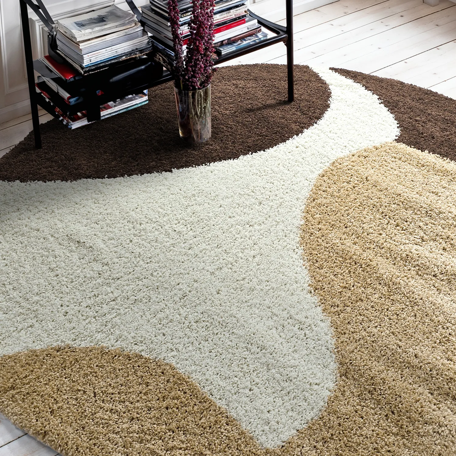 Ronde vloerkleden - Chiniot (bruin/beige/wit)