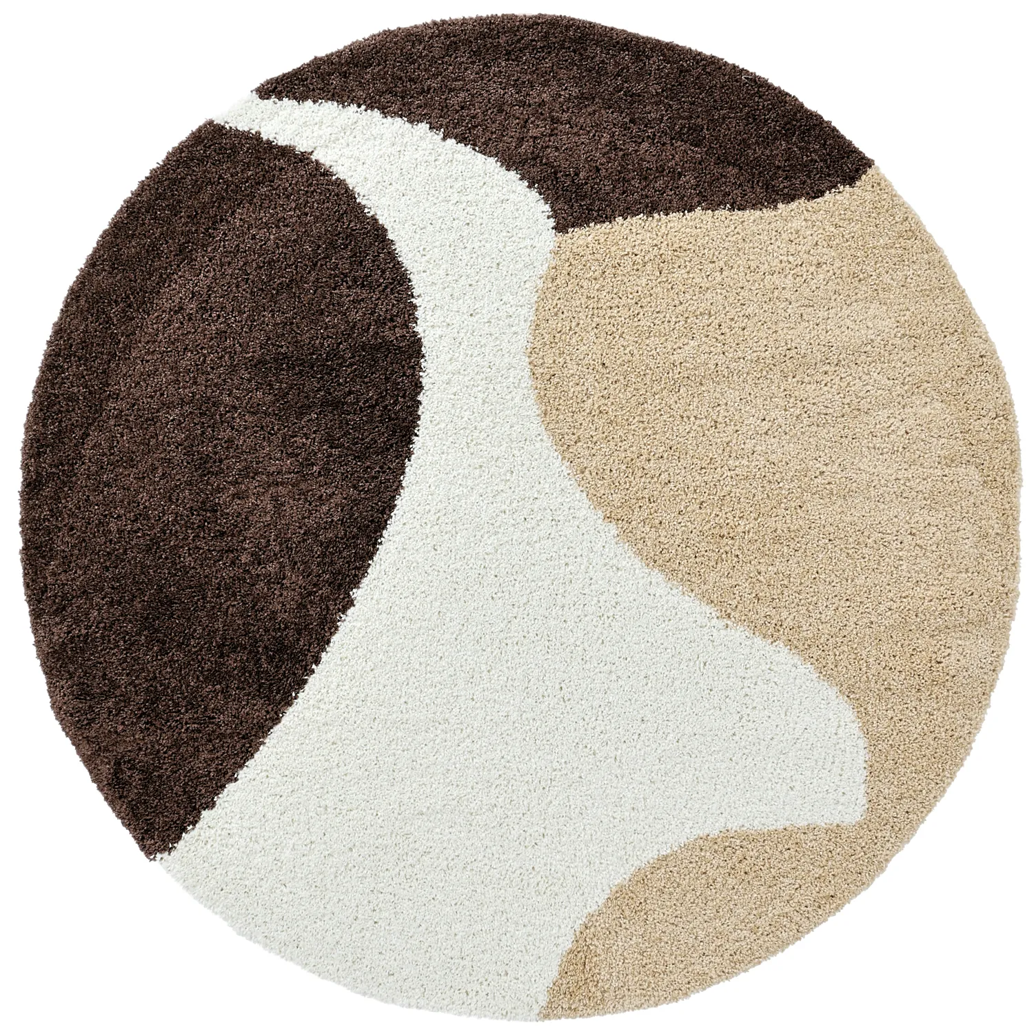 Ronde vloerkleden - Chiniot (bruin/beige/wit)