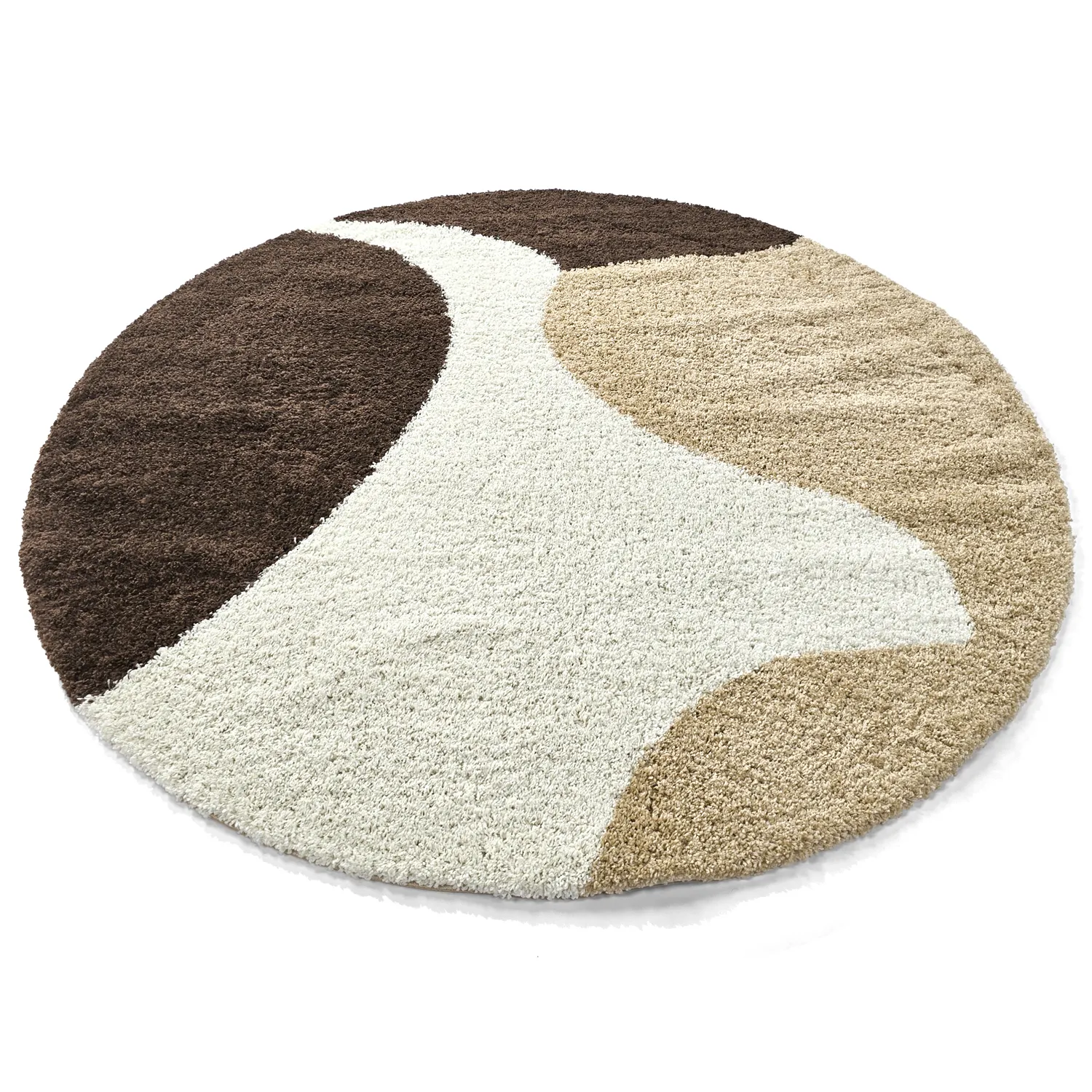 Ronde vloerkleden - Chiniot (bruin/beige/wit)